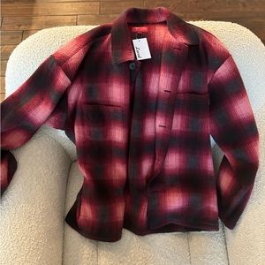 Supreme shadow plaid fleece shirt